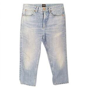 Esby Cropped Straight Leg Jeans Light Wash Denim Size 30